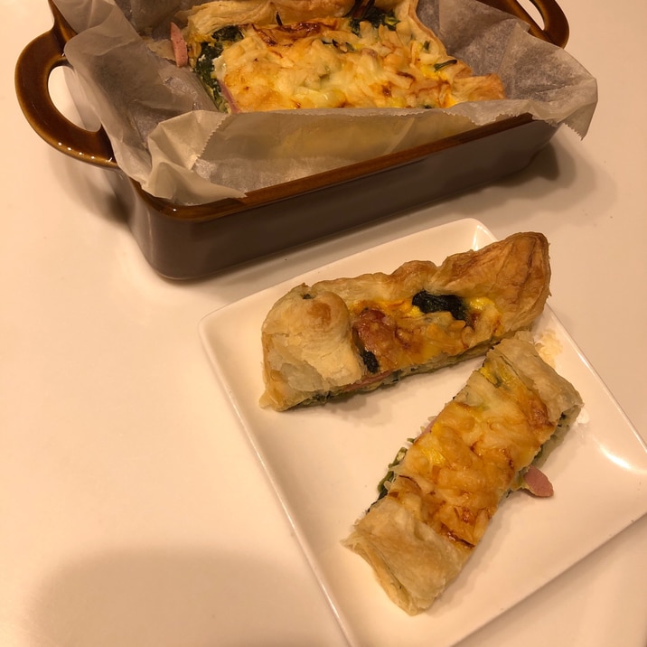 冷凍パイシートで簡単*卵1個分で食べきりキッシュ
